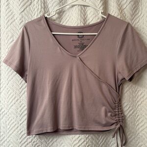 Light Purple Ruched Crop Top